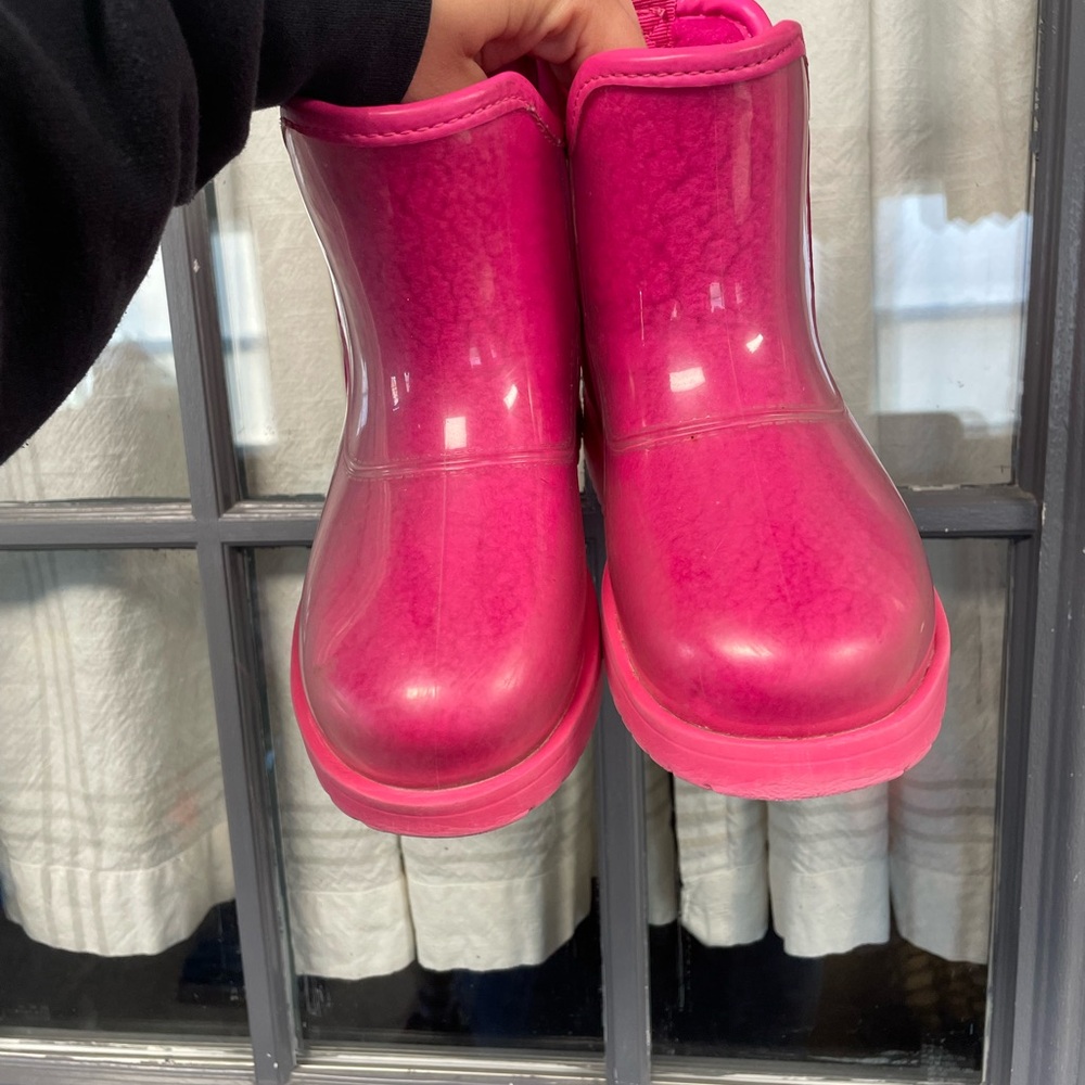 Pink Waterproof Ankle Rain Boots